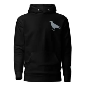 Embroidered Crow Hoodie (Black)