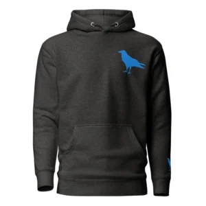 Embroidered Crow Hoodie (Charcoal Heather)